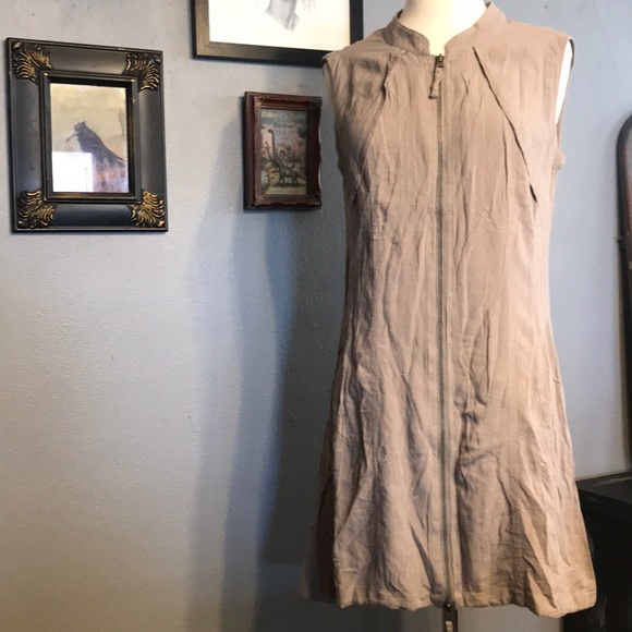 NWOT sleeveless tunic dress double zip Large chic - Picture 2 of 8